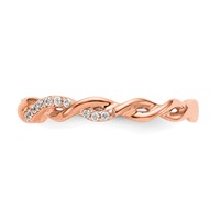 14K Rose Gold 0.12 Carat Lab Grown Diamond VS SI+ G+ Complete Criss Cross Wedding Band view 4