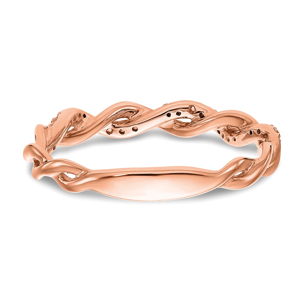 14k Rose Gold 1/8 carat Lab Grown Diamond VS/SI+ G+ Complete Criss Cross Wedding Band (RM2576B-012-RLG)