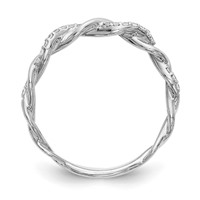 14K White Gold 0.12 Carat Lab Grown Diamond VS SI+ G+ Complete Criss Cross Wedding Band view 3
