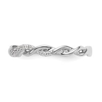 14K White Gold 0.12 Carat Lab Grown Diamond VS SI+ G+ Complete Criss Cross Wedding Band view 4