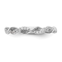 14K White Gold 0.12 Carat Lab Grown Diamond VS SI+ G+ Complete Criss Cross Wedding Band view 5