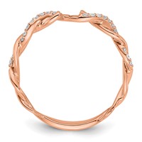 14K Rose Gold 0.10 Carat Lab Grown Diamond VS SI+ G+ Semi Mount Peg Set Criss Cross Engagement Ring view 3