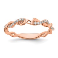14K Rose Gold 0.10 Carat Lab Grown Diamond VS SI+ G+ Semi Mount Peg Set Criss Cross Engagement Ring view 1