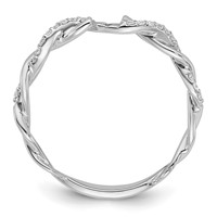 14K White Gold 0.10 Carat Lab Grown Diamond VS SI+ G+ Semi Mount Peg Set Criss Cross Engagement Ring view 3