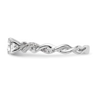 14K White Gold 0.10 Carat Lab Grown Diamond VS SI+ G+ Semi Mount Peg Set Criss Cross Engagement Ring view 4