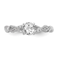 14K White Gold 0.10 Carat Lab Grown Diamond VS SI+ G+ Semi Mount Peg Set Criss Cross Engagement Ring view 5