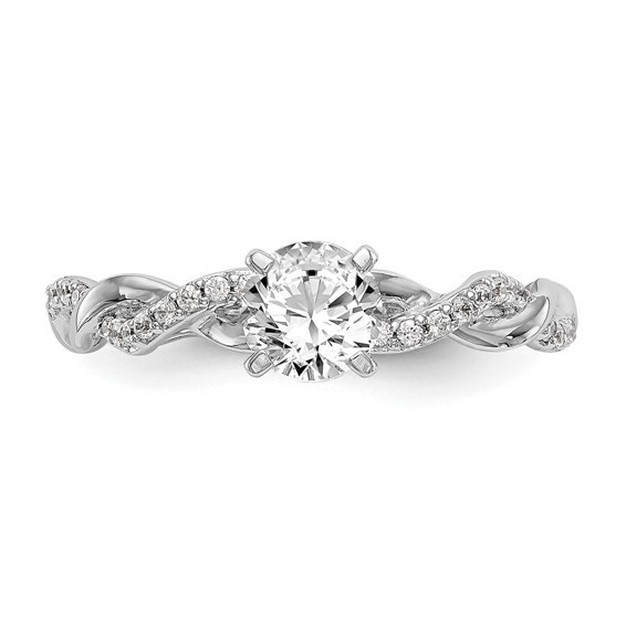 Peg Set Diamond Semi-mount Criss-Cross Engagement Rings