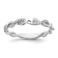 14K White Gold 0.10 Carat Lab Grown Diamond VS SI+ G+ Semi Mount Peg Set Criss Cross Engagement Ring view 1