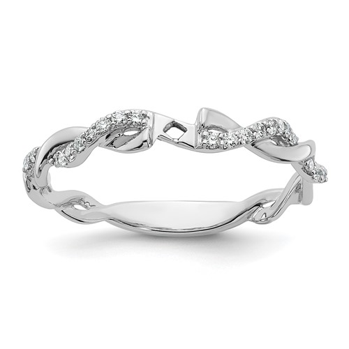 14K White Gold 0.10 Carat Lab Grown Diamond VS SI+ G+ Semi Mount Peg Set Criss Cross Engagement Ring