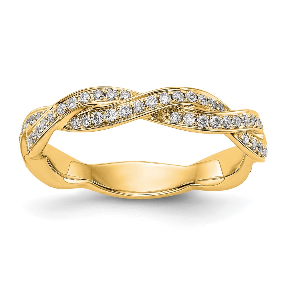 14K Yellow Gold 0.38 Ct Lab Grown Diamond VS SI+ G+ Complete Wedding Band