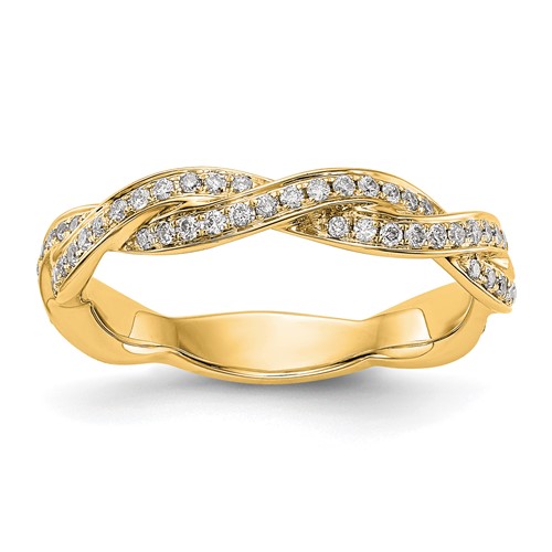 14K Yellow Gold 0.38 Ct Lab Grown Diamond VS SI+ G+ Complete Wedding Band