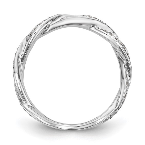 Peg Set Diamond Semi-mount Criss-Cross Engagement Rings