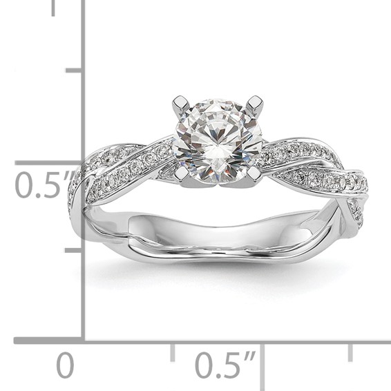 Peg Set Diamond Semi-mount Criss-Cross Engagement Rings