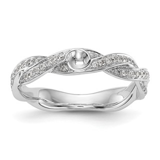 Peg Set Diamond Semi-mount Criss-Cross Engagement Rings