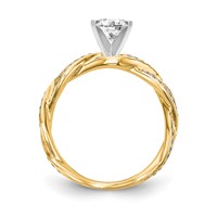 14K Yellow Gold 0.33 Ct Lab Grown Dia VS SI+ G+ Semi Peg Set Eng Ring view 2