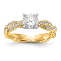 14K Yellow Gold 0.33 Ct Lab Grown Dia VS SI+ G+ Semi Peg Set Eng Ring view 1