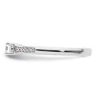 14K White Gold 0.33 Carat Lab Grown Diamond VS SI+ G+ Round Complete Channel Set Shared Prong Engagement Ring view 3