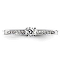 14K White Gold 0.33 Carat Lab Grown Diamond VS SI+ G+ Round Complete Channel Set Shared Prong Engagement Ring view 4