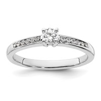 14K White Gold 0.33 Carat Lab Grown Diamond VS SI+ G+ Round Complete Channel Set Shared Prong Engagement Ring view 1
