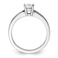 14K White Gold 0.75 Carat Lab Grown Diamond VS SI+ G+ Round Complete Channel Set Shared Prong Engagement Ring view 2