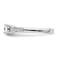14K White Gold 0.75 Carat Lab Grown Diamond VS SI+ G+ Round Complete Channel Set Shared Prong Engagement Ring view 4