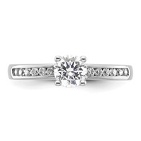 14K White Gold 0.75 Carat Lab Grown Diamond VS SI+ G+ Round Complete Channel Set Shared Prong Engagement Ring view 5
