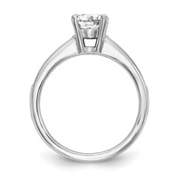 14K White Gold 0.25 Carat Lab Grown Diamond VS SI+ G+ 1 Carat Center Round Semi Mount Channel Set Shared Prong Engagement Ring view 2