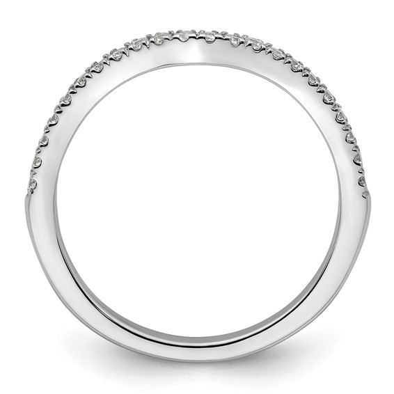 14k White Gold 1/5 carat Diamond Contoured Complete Wedding Band