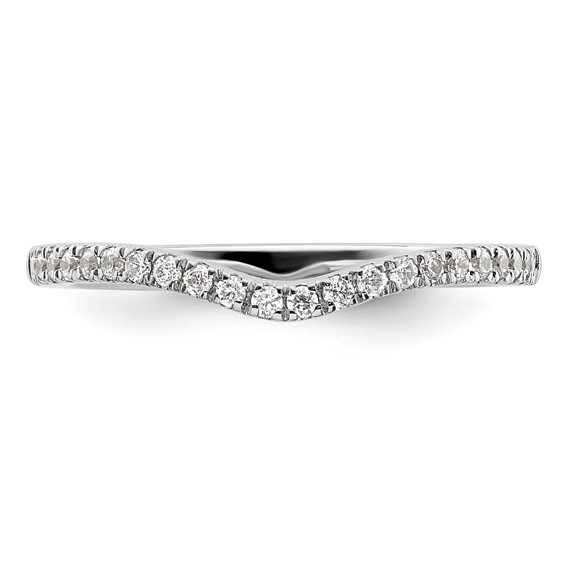 14k White Gold 1/5 carat Diamond Contoured Complete Wedding Band