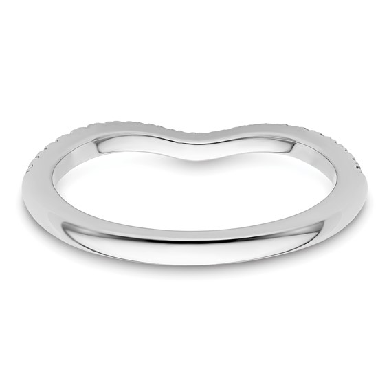14k White Gold 1/5 carat Diamond Contoured Complete Wedding Band