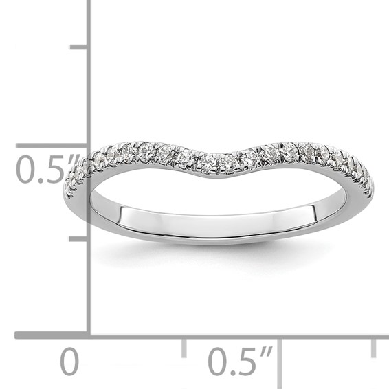 14k White Gold 1/5 carat Diamond Contoured Complete Wedding Band