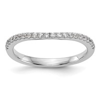 14K White Gold 0.20 Carat Lab Grown Diamond VS SI+ G+ Complete Wedding Band view 1
