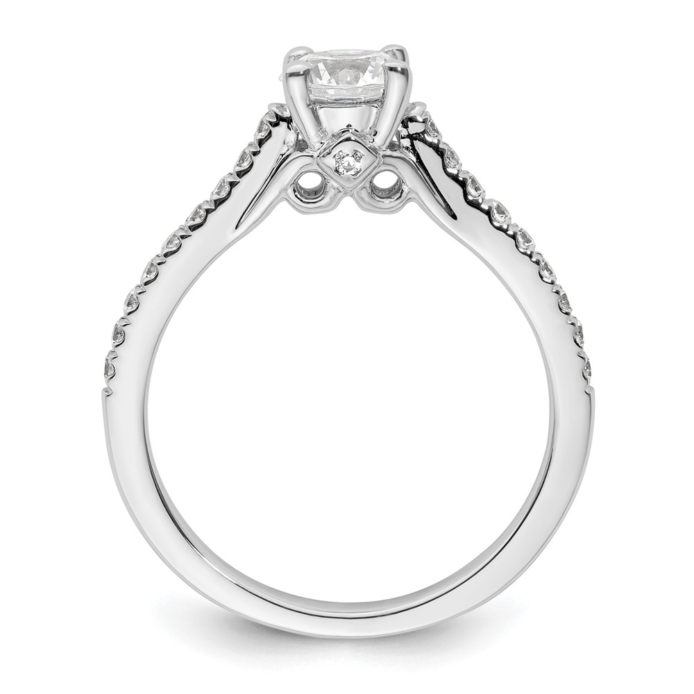14k White Gold 1/4 carat Lab Grown Diamond VS/SI+ G+ 3/4 carat Center Round Semi Mount Engagement Ring (RM2591E-075-WLG)