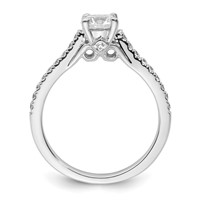 14K White Gold 0.25 Carat Lab Grown Diamond VS SI+ G+ 0.75 Carat Center Round Semi Mount Engagement Ring view 2