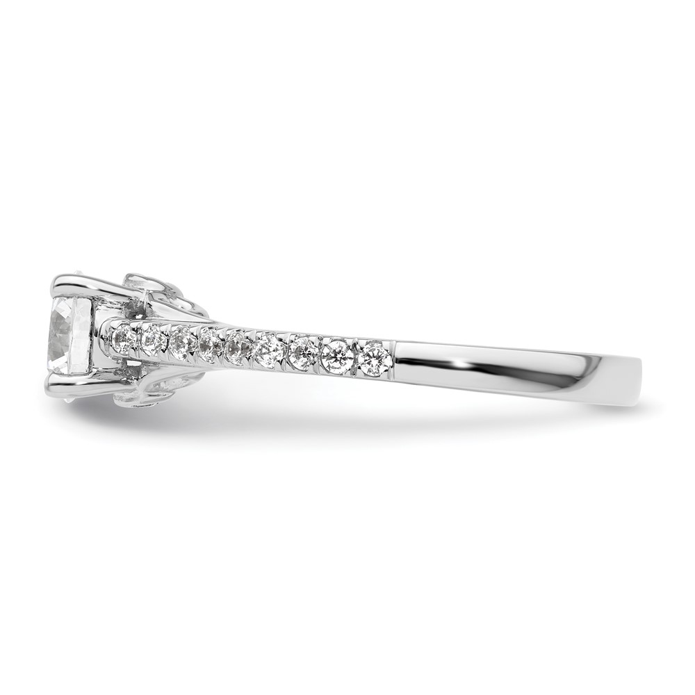 14k White Gold 1/4 carat Lab Grown Diamond VS/SI+ G+ 3/4 carat Center Round Semi Mount Engagement Ring (RM2591E-075-WLG)