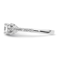 14K White Gold 0.25 Carat Lab Grown Diamond VS SI+ G+ 0.75 Carat Center Round Semi Mount Engagement Ring view 3