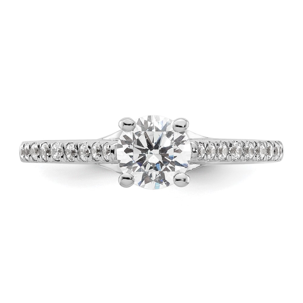 14k White Gold 1/4 carat Lab Grown Diamond VS/SI+ G+ 3/4 carat Center Round Semi Mount Engagement Ring (RM2591E-075-WLG)