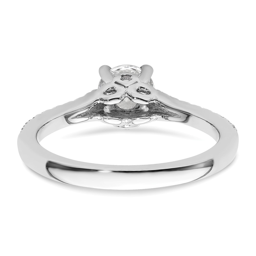 14k White Gold 1/4 carat Lab Grown Diamond VS/SI+ G+ 3/4 carat Center Round Semi Mount Engagement Ring (RM2591E-075-WLG)