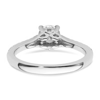 14K White Gold 0.25 Carat Lab Grown Diamond VS SI+ G+ 0.75 Carat Center Round Semi Mount Engagement Ring view 5