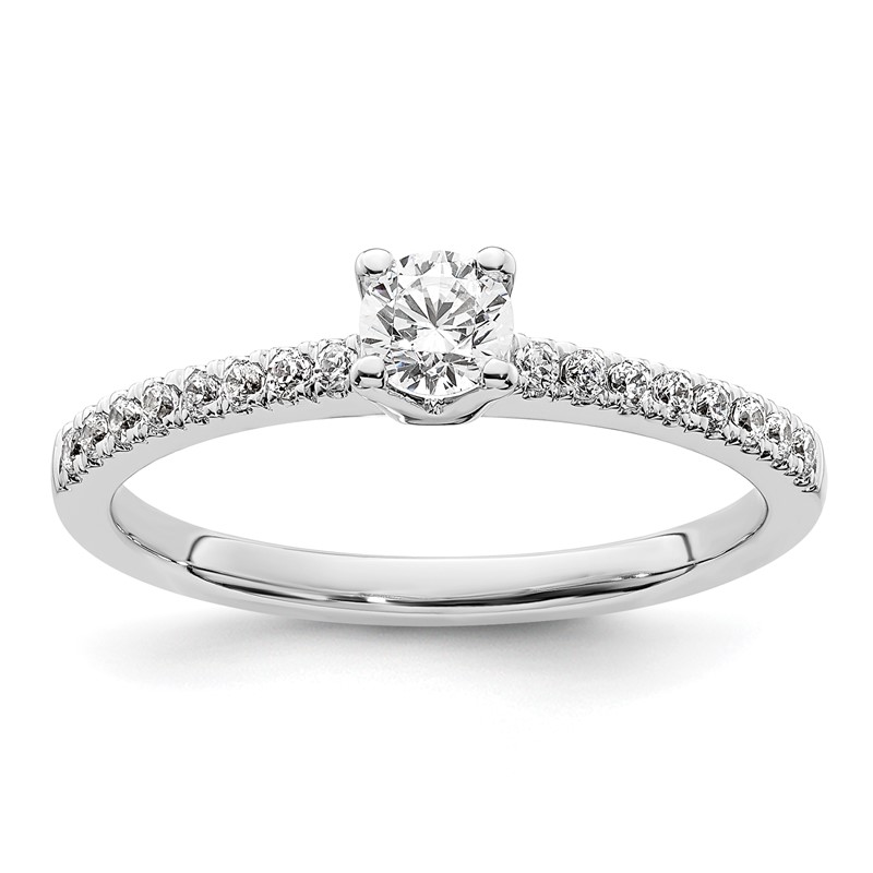 14K White Gold Lab Grown Diamond VS/SI+ G+ Complete Engagement Ring