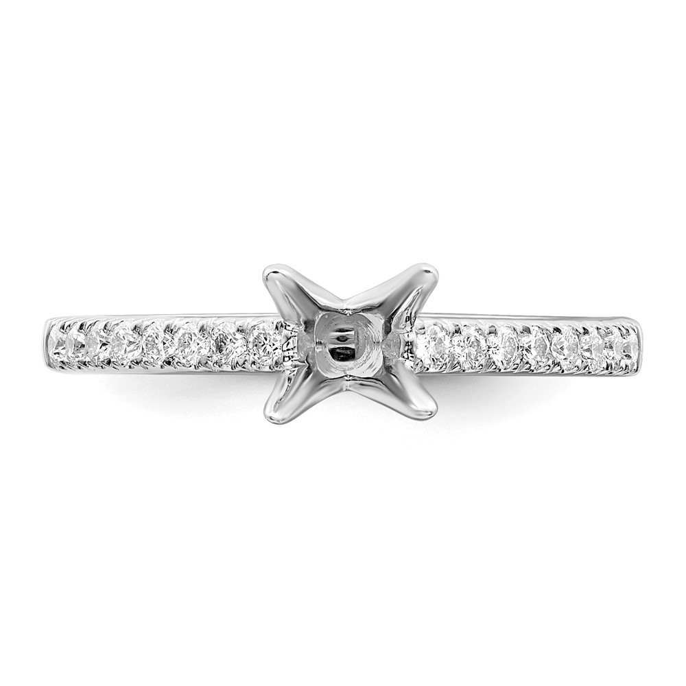 True Origin 14K White Gold 1/5 carat Lab Grown Diamond VS  D E F  Semi Mount Round Engagement Ring (RM2593E-050-WLD)