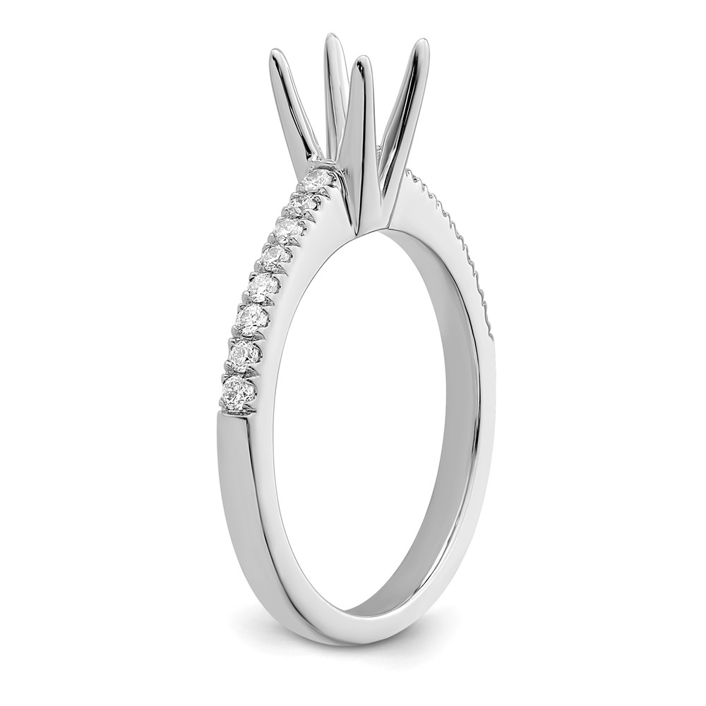 True Origin 14K White Gold 1/5 carat Lab Grown Diamond VS  D E F  Semi Mount Round Engagement Ring (RM2593E-050-WLD)