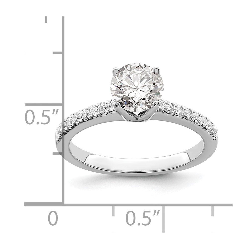 True Origin 14K White Gold 1/5 carat Lab Grown Diamond VS  D E F  Semi Mount Round Engagement Ring (RM2593E-050-WLD)
