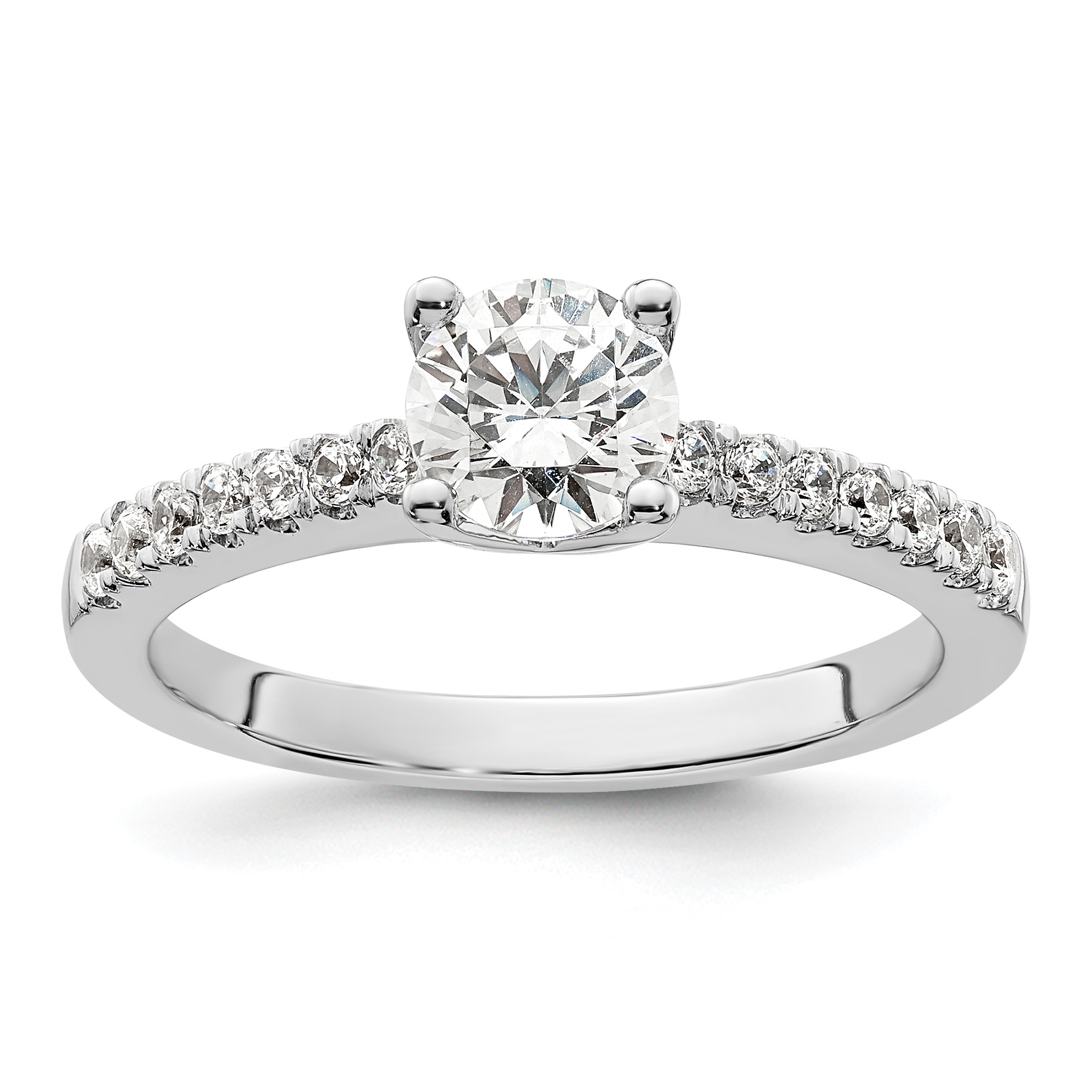 True Origin 14K White Gold 1/5 carat Lab Grown Diamond VS  D E F  Semi Mount Round Engagement Ring (RM2593E-050-WLD)