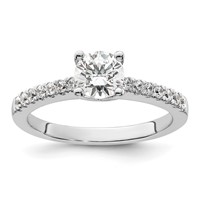 True Origin 14K White Gold 0.20 Carat Lab Grown Diamond VS+ F+ Semi-Mount Round Engagement Ring view 1