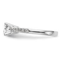 True Origin 14K White Gold 0.33 Carat Lab Grown Diamond VS+ F+ Semi-Mount Round Engagement Ring view 4