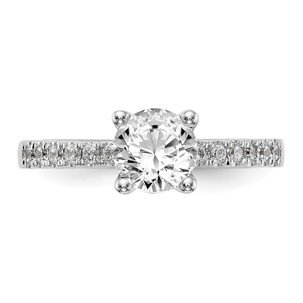 True Origin 14K White Gold 1/3 carat Lab Grown Diamond VS  D E F  Semi Mount Round Engagement Ring (RM2593E-100-WLD)