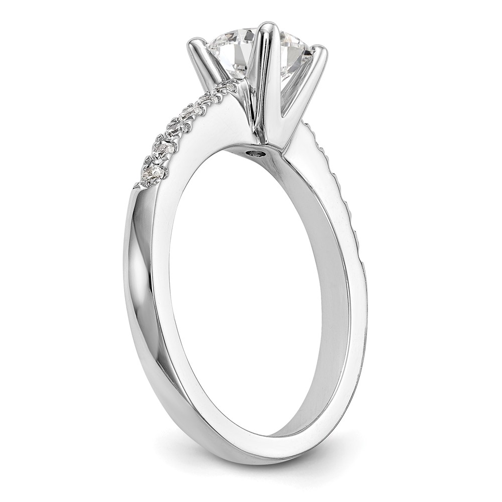 True Origin 14K White Gold 1/3 carat Lab Grown Diamond VS  D E F  Semi Mount Round Engagement Ring (RM2593E-100-WLD)