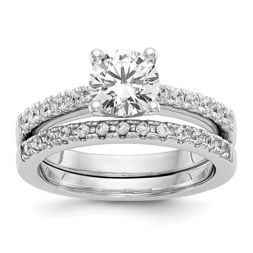 True Origin 14K White Gold 1/3 carat Lab Grown Diamond VS  D E F  Semi Mount Round Engagement Ring (RM2593E-100-WLD)
