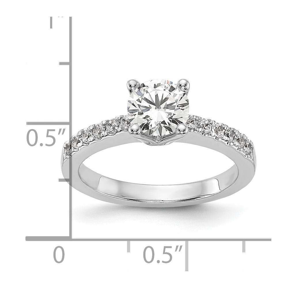 True Origin 14K White Gold 1/3 carat Lab Grown Diamond VS  D E F  Semi Mount Round Engagement Ring (RM2593E-100-WLD)